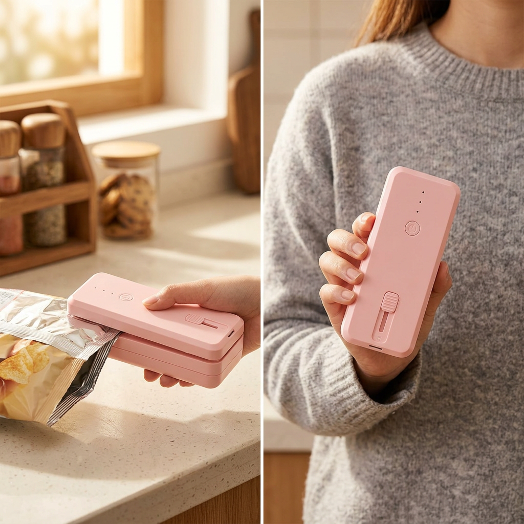 COLOUR:Pink - sealer held in a hand showing how compact it is
