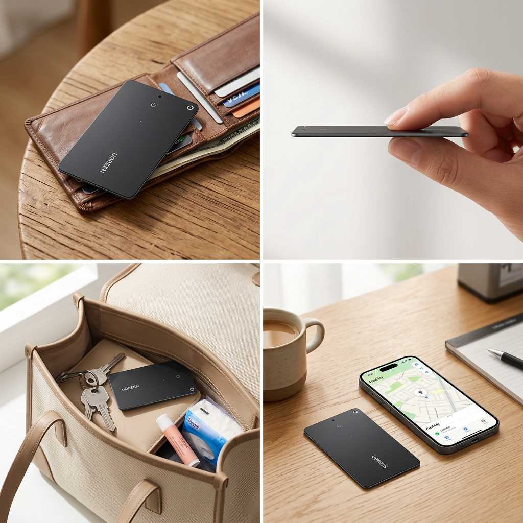 Finder card held between fingers showing how thin it is