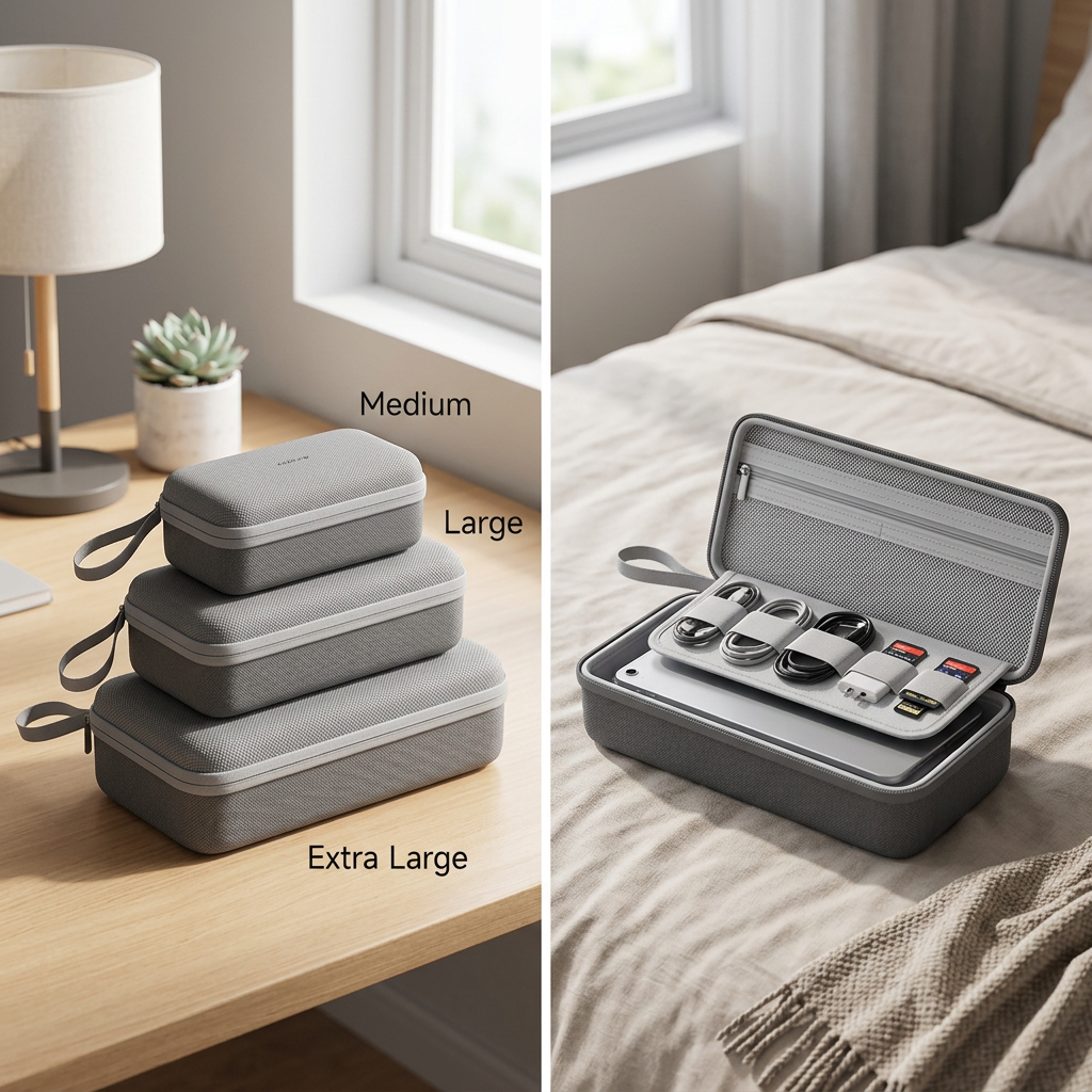 COLOUR:Extra Large Grey - three sizes stacked showing the size difference