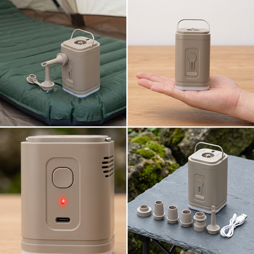Electric air pump shown in four use scenes